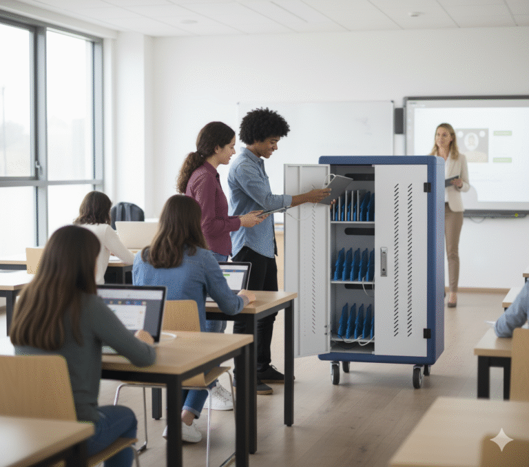 Armario de carga PHT 3530: seguridad y orden para 30 portátiles en el aula