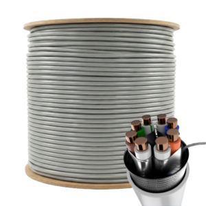 Bobina Cobre 100% Sólido S/FTP Certificada LSZH PHASAK AWG23 Cat.6A 305 m cable de red - PHR 660