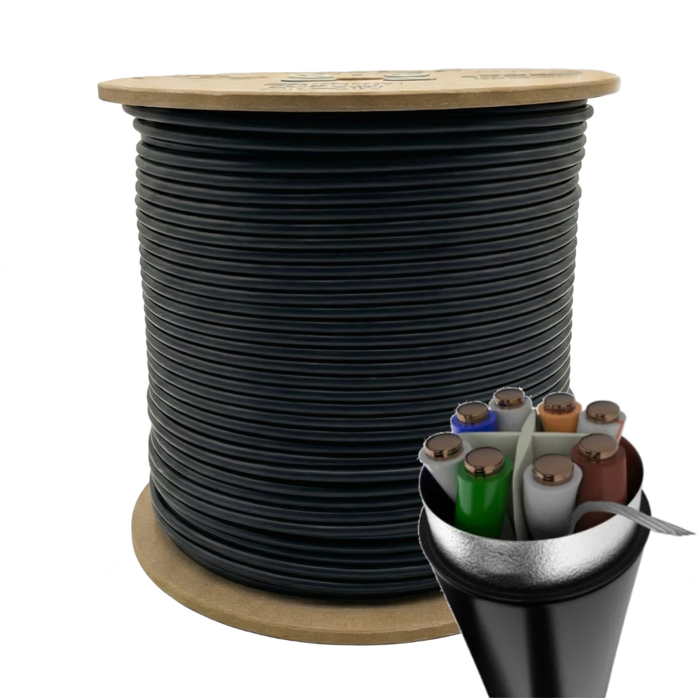 Bobina de Cable exterior FTP Cat.6 100% cobre sólido AWG23 305 m – PHR 672 | PHASAK