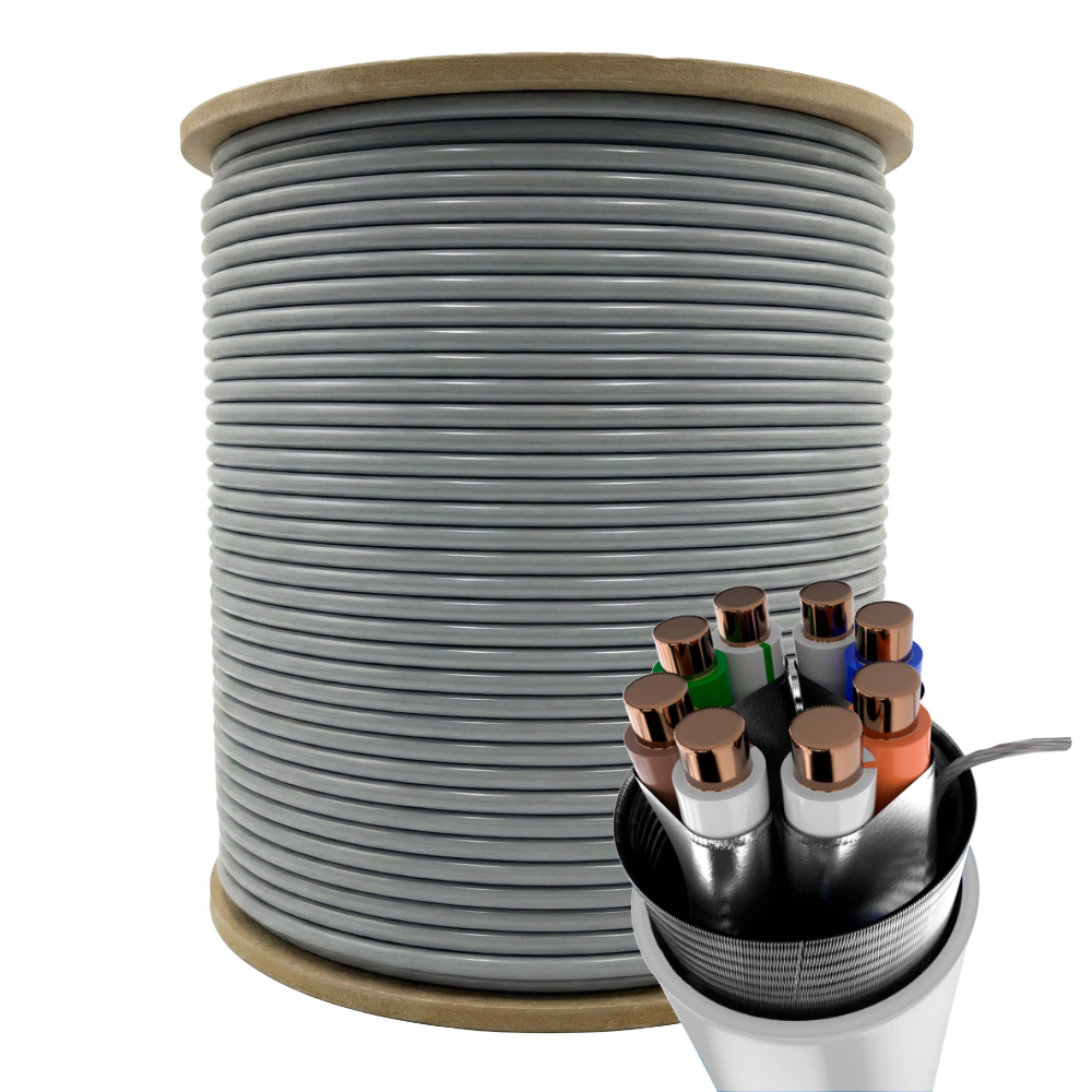 Bobina S/FTP Cat.6A 100% cobre sólido LSZH · CPR Cca · Certificado · 305 m – PHR 6202 Bobina S/FTP Cat.6A 100% cobre sólido LSZH · CPR Cca · Certificado · 305 m – PHR 6202 – Bobina de cable exterior PHASAK PHR652 PHR 6202