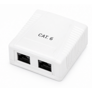 Caja de superficie 2x RJ45 Cat.6 UTP · Blanco - PHK 1012