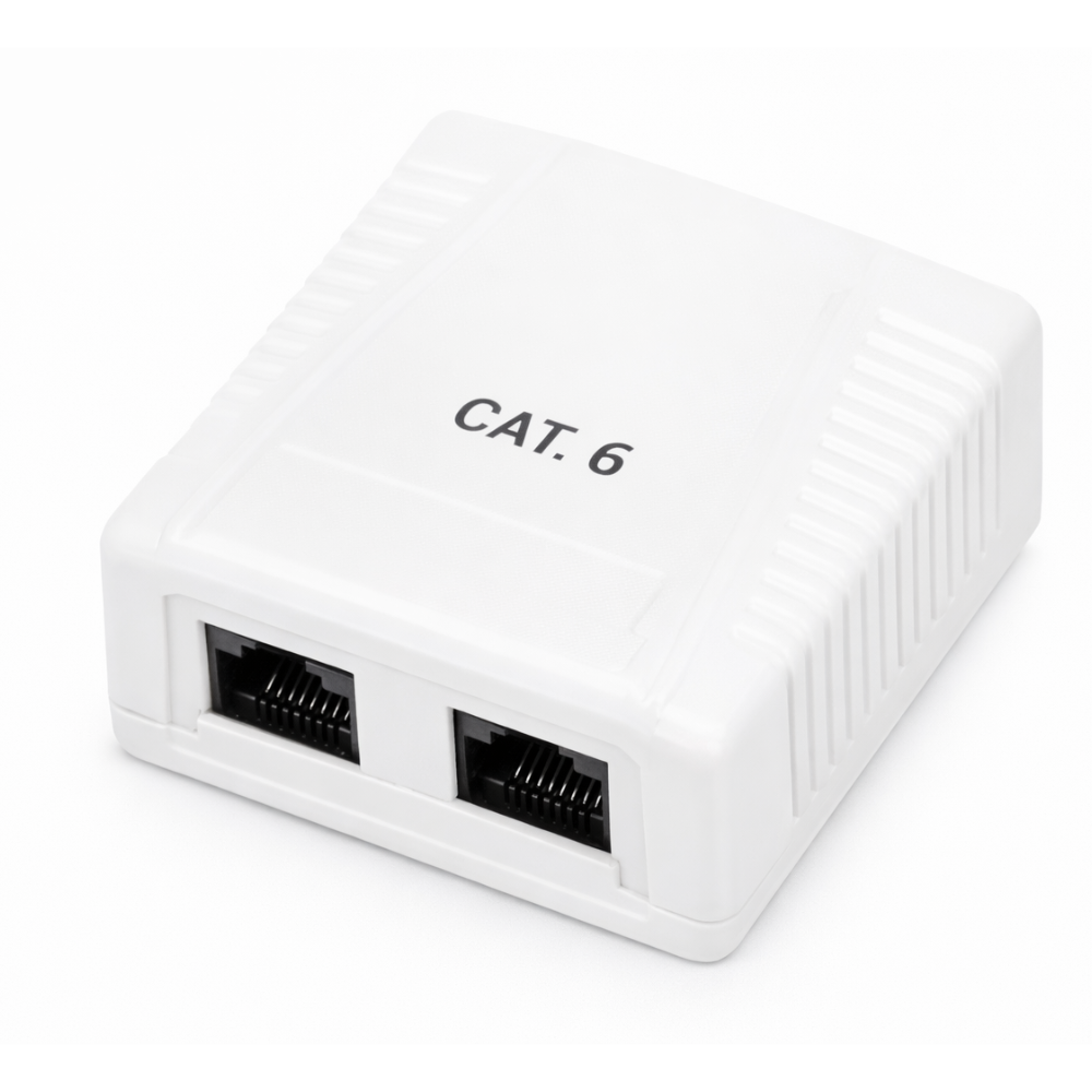 Caja de superficie 2x RJ45 Cat.6 UTP · Blanco - PHK 1012
