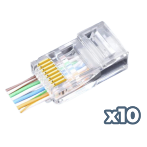 Conector RJ45 Cat.6 UTP · 22AWG-24AWG · FastCrimp · Pack 10 - PHK 2240