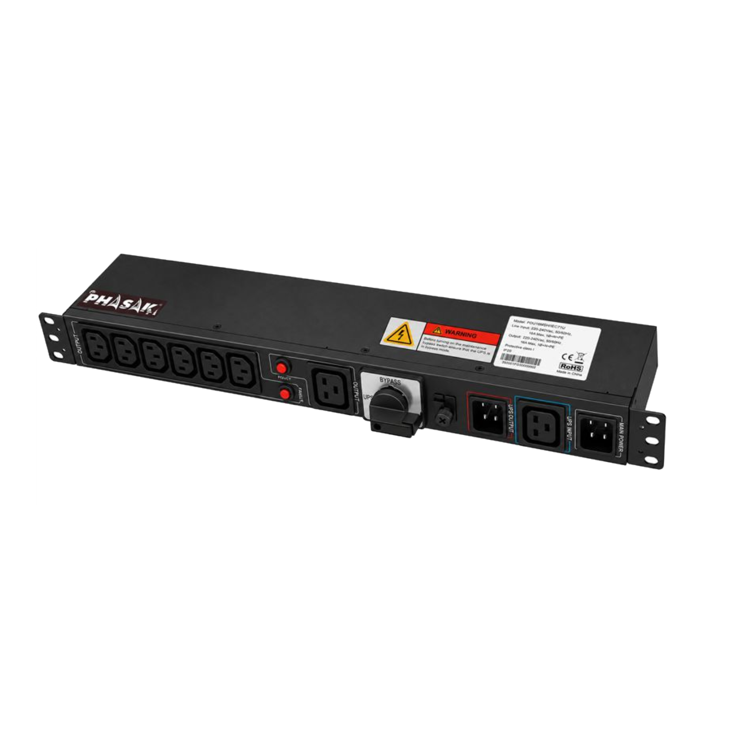 External Maintenance Bypass PHASAK 19″ 16 A for UPS – PH 7916 External Maintenance Bypass PHASAK 19″ 16 A for UPS – PH 7916