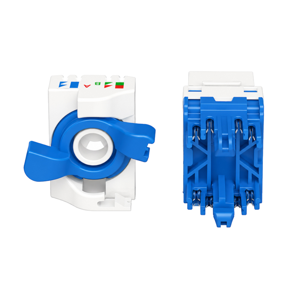 Conector keystone PHASAK RJ45 Cat.6A UTP con botón rotativo – PHK 2224 Conector keystone PHASAK RJ45 Cat.6A UTP con botón rotativo – PHK 2224 – PHK 2224 conector phasak 2