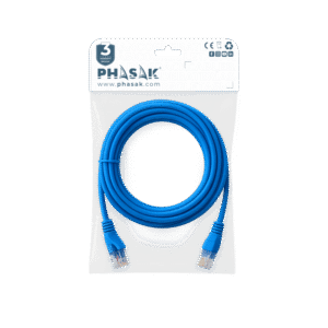 Latiguillo de Red Cu (100% Cobre) PHASAK Cat. 6 UTP RJ45 Azul 3 m