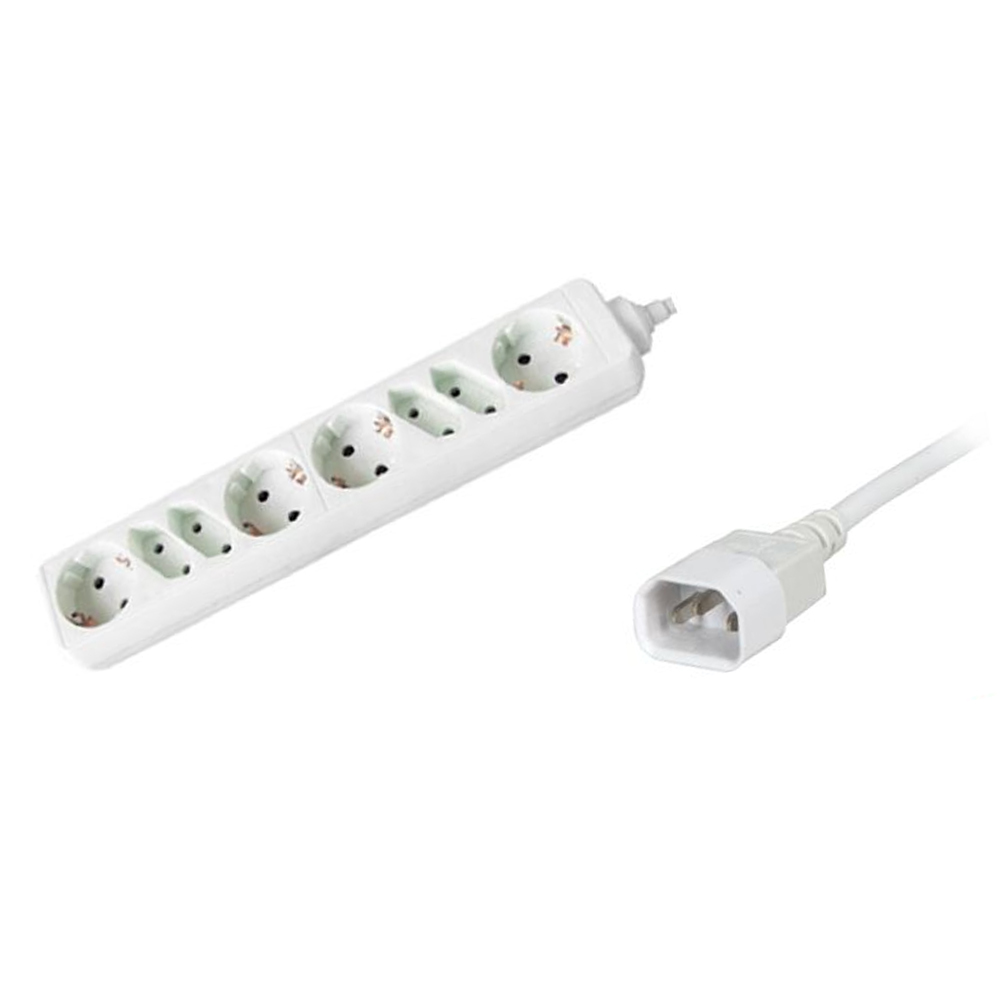 Regleta PHASAK 4 tomas Schuko + 4 tomas Europlug con conector SFO sin interruptor 1,5 m – BN 0964