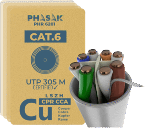 Cable UTP Cat.6 100% cobre LSZH CPR Cca 305 m – PHR 6201 | PHASAK