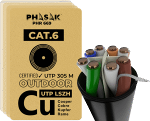 Cable exterior UTP Cat.6 100% cobre sólido LSZH 305 m – PHR 669 | PHASAK