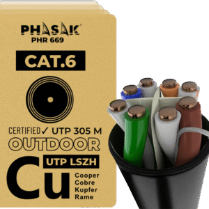 Cable exterior UTP Cat.6 100% cobre sólido LSZH 305 m – PHR 669 | PHASAK