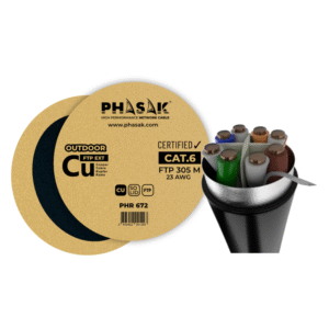 Bobina de Cable exterior FTP Cat.6 100% cobre sólido AWG23 305 m – PHR 672 | PHASAK