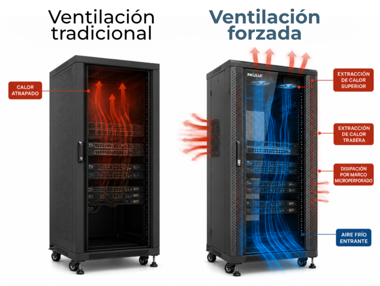 Ventilación de un armario rack: cómo evitar que el calor te arruine la instalación