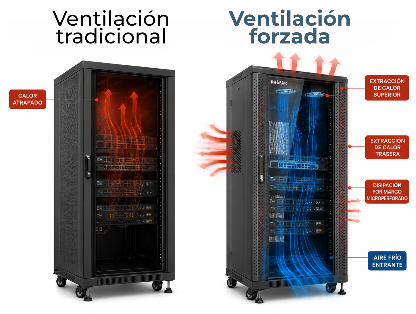 Ventilación de un armario rack: cómo evitar que el calor te arruine la instalación – phasak ventilacion forzada